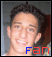 four identical portrait images with the word 'FAN' in different color combinations below each face