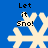 Blue background with four white snowflake icons displaying "Let it Sno!" text above each, arranged in a pattern