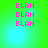 Four identical display pink pixelated text 'BLAH' repeated three times on a green-to-cyan gradient background with subtle light effects