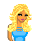 Pixel art of three women with distinct hair colors and outfits, alongside a text asking "Which is my best color?" in multicolored letters