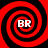 Four identical red and black spiral patterns arranged in a , each containing white 'BR' text at the center