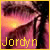 A pixelated close-up of a person's face with dark hair, showing the name 'Jordyn' in yellow text at the bottom left.