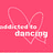 Pixelated pink icon with white text 'welcome to dancing' overlaid on a stylized butterfly outline, set against solid pink background.