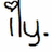 Pixelated icon with heart symbol above stylized 'ly' text on white background, rendered in dark and light tones.