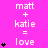 A static image with a bright pink background displays repeated text and heart symbols in white and black.