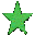 Green star-shaped icons arranged in a , with varying sizes and pixelation levels