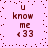 Pixelated text and symbols on a pink background with scattered dark dots, showing repeated phrases and emoticons.
