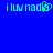 Blue background with cyan text 'iluvnadia' and a green pixelated heart replacing the 'o' in 'nadia' on the left side.