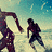Pixelated image of two figures running on a beach with text overlay reading "summer is a time for fun" and "so go ahead soak up the sun & live it up t'll the day is done.<3"