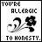 pixelated icons displaying 'YOU'RE ALLERGIC TO HONESTY.' text with floral swirls, showing variations in letter case and spacing across frames
