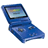 Static pixelated icon of a blue handheld gaming device with open screen showing blurred colors, displayed on white background.
