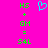 Static pixel art on bright pink background with green text and cyan heart symbol.