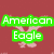 Six variations of 'American Eagle' text in different colors over a red background with faint crossed bones and skulls.