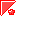 Red triangular shape with white outline and red plus signs extending from its base in a diagonal sequence