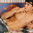 A pixelated static image shows a person with light skin and dark hair lying on their back, wearing white shorts against a blue background.