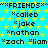 A static digital image with a bright cyan background covered in yellow stars, displaying repeated text labels for names and "FRIENDS" at the top.