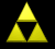 Animated sequence of a yellow triangular shape with black inner triangles rotating through multiple orientations against a black background.
