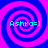 Four identical spiral patterns in blue and pink with cyan text 'Ashro=]' overlaid on each, arranged in a