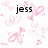 Animated icon with pink heart and butterfly motifs, displaying text variations 'jess', 'jessie', and 'jessica!' across frames.