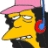 Pixelated yellow-skinned character with pink hat and black clothing, wearing red and blue headphones, expression neutral with slight smirk.