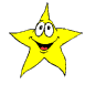 Yellow star-shaped character with cartoon eyes and mouth in various expressions and poses