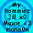 A static digital image with a bright cyan background and four identical blue circular patterns, each containing text in black pixelated font.