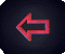 Three variations of a red arrow icon on dark backgrounds, showing different visual states.