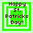 Green square icon with layered white borders and dark brown text reading "Happy St. Patricks Day!!" in pixelated font.