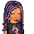 A 4x3 contact sheet of a pixel art animated icon showing a female character with long brown hair, crying tears, wearing a black crop top and jeans, alongside text panels reading "do they do things to hurt you? if people say they care why" in pink font on dark brown backgrounds.
