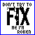 A 3x3 contact sheet of pixelated animated frames showing text-based icons with
