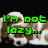 A pixelated dog with brown and white fur lies on a black background, displaying green text that changes across frames.
