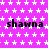 Static image with repeating text 'shawn' on a purple background with white star patterns.