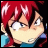 Pixelated anime-style character with red hair and blue clothing, next to stylized text on a black background.