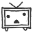 A cartoon TV with antennae, two circular eyes, and a triangular mouth in various positions