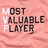 Pixelated text 'MOST VALUABLE PLAYER' on pink background with one version featuring a black star symbol.