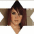 Animated sequence showing a character with red jacket, dark skirt, and brown hair in multiple poses against star-shaped backgrounds.