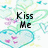 Pixelated icon with 'Kiss Me' text over pastel floral and heart shapes in light blue, green, pink hues.