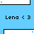 identical pixelated icons on a light blue background, each displaying 'Lena <3' text above a white rectangular bar with animated blue dots