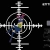 A pixelated figure with multicolored segments stands within a white crosshair-like structure on black background.