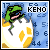 Green dinosaur-like creature with pink mouth and black eyes emerges from white egg with yellow spots against blue background with scattered numbers.