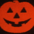 A pixelated orange pumpkin face with triangular eyes and a jagged mouth appears on the left, while 'HAPPY' in white text on an orange background is visible on the right.