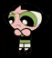 Animated sequence of a cartoon character with green eyes and black hair, showing eye expression changes from normal to squinting.