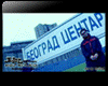 Animated sequence showing a person in various settings including outdoor, indoor, and group scenes with visible text on a sign.