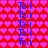 Red background with repeating pink heart pattern; blue text "Tali" repeated in vertical ; some heart shapes are missing in the center