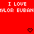 Red background with repeated white text "I LOVE TAYLOR SWIFT" and black pixelated hearts, some of which change from hollow to solid.