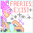 Pixel art icon with pink-haired figure holding a staff, surrounded by gray and purple crosses on white background.