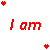 Red text and small red heart symbols on white background, with repeated phrases like 'I am', 'Zeeke', 'Tas', 'Tast', 'Tasty', 'apple pie' in pixelated font.