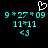 A pixelated cyan text and symbol composition on black background with a white heart outline above.