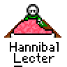 Animated contact sheet of a pixel art character with white skull face and green scarf lying on pink brain-shaped pillow, displaying sequential text bubbles in three rows across seven frames.