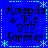 Blue background with light blue pixelated border and star patterns, displaying four identical text blocks reading 'Amanda & Me BFF forever' in black pixelated font.